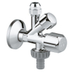 GROHE robinet d'arrêt d'angle à compression avec bague d'étanchéité en téflon 1/2 x3/8 avec poignée en plastique chromé SW32010