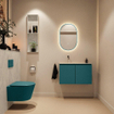 MONDIAZ TURE-DLUX Meuble toilette - 80cm - Smag - EDEN - vasque Opalo - position gauche - sans trou de robinet SW1104560