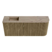 Mondiaz JOYA-DLUX 101.6cm meuble de salle de bains - arrondi droit couleur Dusk - Vasque FAYE position Gauche Sans trou de robinet couleur Arena. SW1425778
