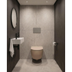 QeramiQ Dely Swirl Ensemble de toilette - réservoir encastré QeramiQ Flush - abattant fin - plaque de commande en plastique gris clair - boutons rectangulaires - beige SW1578377