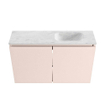 MONDIAZ TURE-DLUX Meuble de toilettes 80 cm Rosee. EDEN lavabo Opalo position droite. Sans trou de robinet. SW1104509
