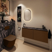 MONDIAZ TURE-DLUX Meuble toilette - 120cm - Rust - EDEN - vasque Lava - position gauche - 1 trou de robinet SW1104056