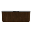 Mondiaz JOYA 113.2cm meuble de salle de bains - arrondi gauche et droite couleur Walnut - Vasque FAYE position Milieu 1 trou de robinet couleur Urban SW1421408