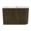 Mondiaz JOYA-DLUX Meuble de toilette 61,6cm - arrondi droit couleur Shadow - Vasque FAYE position Gauche Sans trou de robinet couleur Frappe. SW1422751