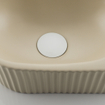 Fugaflow Efficiente Pietra Fonteinset - 40x21.5x12cm - rechts - geribbeld - halfrond - 1 kraangat - keramiek - fonteinkraan wit mat - afvoerplug - verlaagd sifon - beige SW1443521