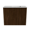 Mondiaz JOYA-DLUX 50cm meuble de toilette - couleur Walnut - Vasque FAYE position Droite Sans trou de robinet couleur Opalo. SW1422486
