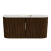 Mondiaz JOYA-DLUX Meuble de salle de bains 83.2cm - arrondi gauche et droite couleur Walnut - Vasque FAYE position Milieu 1 trou de robinet couleur Ostra. SW1422706