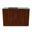 Mondiaz JOYA-DLUX 60cm toiletmeubel - kleur Ruby - Wastafel FAYE positie Links Zonder kraangat kleur Lava. SW1423605
