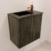 Mondiaz JOYA-DLUX 40cm toiletmeubel - kleur Shadow - Wastafel FAYE positie Links 1 kraangat kleur Lava. SW1422789