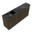 Mondiaz JOYA-DLUX Meuble de salle de bains - 101,6cm - arrondi droit couleur Shadow - Vasque FAYE position Gauche Sans trou de robinet couleur Lava SW1422871