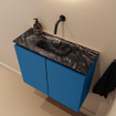 MONDIAZ TURE-DLUX Meuble toilette - 60cm - Jeans - EDEN - vasque Lava - position centrale - sans trou de robinet SW1103912