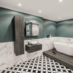 ENSEMBLE DE MEUBLE MONDIAZ LUSH - 80cm - 1 tiroir - lavabo BARCO - vasque centrale - 1 trou de robinet - anthracite SW409607