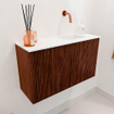 Mondiaz JOYA 70cm toiletmeubel - kleur Ruby - Wastafel FAYE positie Rechts Zonder kraangat kleur Talc. SW1421736
