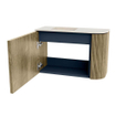 Mondiaz JOYA-DLUX 61.6cm toiletmeubel - ronding rechts kleur Dusk - Wastafel FAYE positie Links Zonder kraangat kleur Meli. SW1425845