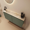 MONDIAZ TURE-DLUX Meuble toilette - 100cm - Army - EDEN - vasque Frappe - position gauche - 1 trou de robinet SW1102678