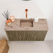 Mondiaz JOYA-DLUX 70cm toiletmeubel - kleur Dusk - Wastafel FAYE positie Midden Zonder kraangat kleur Arena. SW1425738
