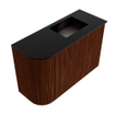Mondiaz JOYA 61.6cm meuble de toilette - arrondi gauche couleur Ruby - Vasque FAYE position Droite 1 trou de robinet couleur Urban SW1421869