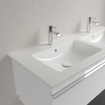 Villeroy & Boch venticello Lavabos pour meuble double 130x50cm avec 2x1 trou pour robinetterie (avec possibilité 2x3 trous pour robinetterie) et trop plein ceramic+ blanc 1025101