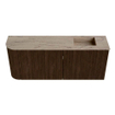 Mondiaz JOYA-DLUX Meuble de salle de bains 101.6cm - arrondi gauche couleur Noyer - Vasque FAYE position Droite 1 trou de robinet couleur Arena SW1424370