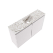 MONDIAZ TURE-DLUX Meuble toilette - 80cm - Cale - EDEN - vasque Glace - position centrale - sans trou de robinet SW1103166