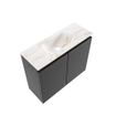 MONDIAZ TURE-DLUX Meuble de toilette 60cm Dark Grey. EDEN lavabo Frappe position milieu. Sans trou de robinet. SW1102709