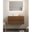 Mondiaz VICA Ensemble de meuble de salle de bain - 100cm - meuble sous-vasque reposant - 2 tiroirs - lavabo moon gauche - 1 trou de robinet - version XL 60cm de haut SW1089674