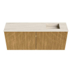 Mondiaz JOYA-DLUX 100cm meuble de salle de bains - couleur Oak - Vasque FAYE position Droite Sans trou de robinet couleur Meli. SW1423939