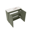 MONDIAZ TURE-DLUX Meuble toilette - 60cm - Army - EDEN - vasque Frappe - position droite - 1 trou de robinet SW1102648