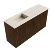 Mondiaz JOYA-DLUX Meuble de salle de bains 80cm - couleur Walnut - Vasque FAYE position Gauche Sans trou de robinet couleur Meli. SW1424425