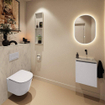 MONDIAZ TURE-DLUX meuble WC 40 cm Cale. EDEN lavabo Opalo position droite. Sans trou de robinet. SW1104213