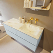 MONDIAZ VICA-DLUX Ensemble meuble de salle de bains - 120cm - meuble bas clay - 4 tiroirs - lavabo encastré cloud à droite - sans trous de robinet - version haute 60cm - frape SW1089173
