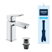 Grohe Dice Wastafelmengkraan - s-size - opbouw - koude start - klikwaste - chroom SW1440579