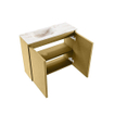 MONDIAZ TURE-DLUX Meuble WC 60cm Oro. EDEN lavabo Frappe position gauche. Sans trou de robinet. SW1102880