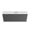 MONDIAZ TURE-DLUX Meuble WC 120 cm Dark Grey. Lavabo EDEN Opalo position milieu. Sans trou de robinet. SW1104281