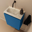 MONDIAZ TURE-DLUX Meuble toilette - 40cm - Jeans - EDEN - vasque Ostra - position gauche - sans trou de robinet SW1104902
