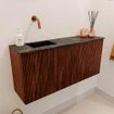 Mondiaz JOYA-DLUX 90cm toiletmeubel - kleur Ruby - Wastafel FAYE positie Links Zonder kraangat kleur Lava. SW1423645