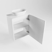 Mondiaz Fowy Toiletmeubel - 40x50x23cm - talc mat - 0 kraangaten - wasbak midden - 1 deur - solid surface - blad MDF - wasbak: wit SW760815