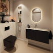 MONDIAZ TURE-DLUX Meuble toilette - 100cm - Urban - EDEN - vasque Ostra - position centrale - sans trou de robinet SW1104720