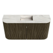Mondiaz JOYA-DLUX 83.2cm meuble de toilette - arrondis gauche et droite couleur Shadow - Vasque FAYE position Milieu 1 trou de robinet couleur Ostra. SW1423024