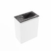 MONDIAZ TURE-DLUX Meuble toilette - 40cm - Talc - EDEN - vasque Lava - position droite - sans trou de robinet SW1103631