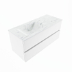 Mondiaz VICA-DLUX ensemble de meuble de salle de bain - 110cm - meuble sous lavabo talc - 2 tiroirs - lavabo encastré cloud gauche - 1 trou de robinet - version haute de 60cm - opalo SW1088501