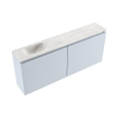 MONDIAZ TURE-DLUX Meuble de toilettes 120 cm Clay. Lavabo EDEN Ostra position gauche. Avec 1 trou de robinet. SW1104811
