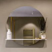 Miroir de salle de bain Mondiaz SPOT - rond 70cm - plan de miroir - couleur Talc SW1235467