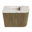 Mondiaz JOYA-DLUX Meuble de toilette 51,6cm - arrondi droit couleur Dusk - Lavabo FAYE position Gauche 1 trou de robinet couleur Frappe. SW1423090