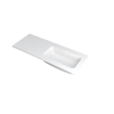 INK Faktor lavabo - 120x45x1.5cm - 1 vasque à droite - 1 trou de robinet - polystone blanc mat SW207284