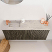Mondiaz JOYA-DLUX 90cm toiletmeubel - kleur Shadow - Wastafel FAYE positie Links 1 kraangat kleur Glace. SW1422756