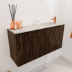 Mondiaz JOYA-DLUX Meuble de salle de bains - 80cm - couleur Walnut - Vasque FAYE position Droite 1 trou de robinet couleur Ostra. SW1422609