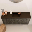 Mondiaz JOYA 90cm meuble de salle de bains - couleur Shadow - Vasque FAYE position Milieu 1 trou de robinet couleur Urban. SW1421482
