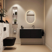 MONDIAZ TURE-DLUX Meuble toilette - 120cm - Urban - EDEN - vasque Glace - position centrale - 1 trou de robinet SW1103142
