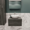 Mondiaz LUSH Meuble salle de bains avec 1 tiroir lavabo BARCO 60x30x45cm Centre 1 trou de robinet Anthracite SW409572